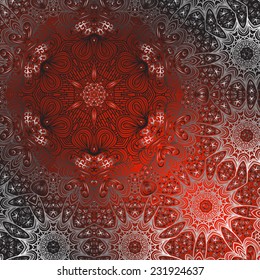 Rectangular red ornament for design and background