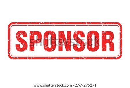 A rectangular red stamp with the word 'SPONSOR' boldly printed in white, isolated on white.