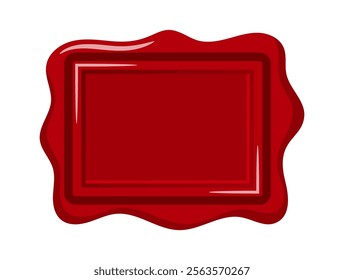 Rectangular red wax seal vector illustration