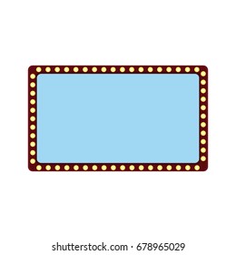 rectangular retro light banner with shining lights bulbs and blank space for text