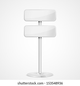 Rectangular road signs on a stand, illustration.