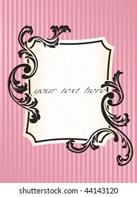 Rectangular romantic French retro frame in pink (EPS10); JPG version also available