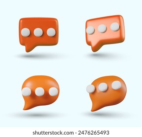 Rectangular and round comment icons in different positions