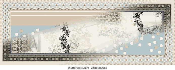 Diseño de bufanda rectangular con hermosos colores para imprimir