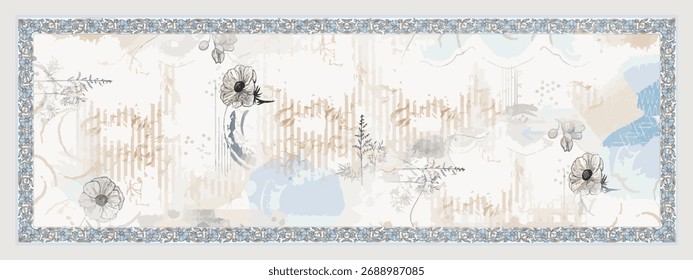 rectangular scarf design with beautiful colors for printing