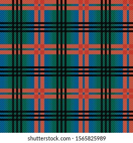 Rectangular seamless vector pattern as a tartan plaid in various colors