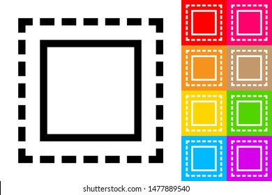 Rectangular Selection Marquee. Line Icon With Different Color Background.