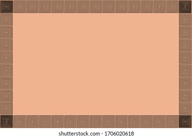 Rectangular shape background and frame with black meander pattern concept.