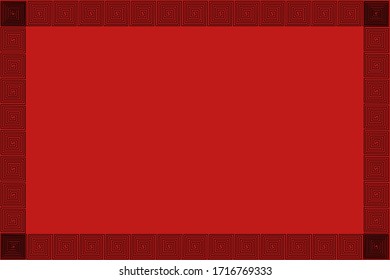 Rectangular shape background and frame with black meander pattern concept.