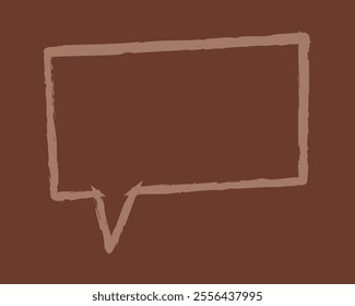 Rectangular shape dialog box hand draw color. Doodle clip art illustration.