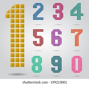 Rectangular shape gradient number set.