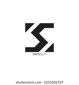 Rectangular shape letter S modern unique monogram logo. S logo