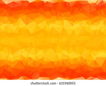 Rectangular shape low poly banner or cover background. Abstract mosaic vector background, grid with polygons, triangles. Red, orange and yellow geometric pattern, tile backdrop template.