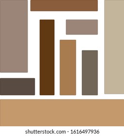 rectangular shapes in brown tones on a white background