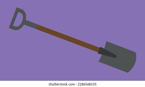 rectangular shovel on purple background