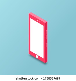 
Rectangular smart phone parody design in isometric