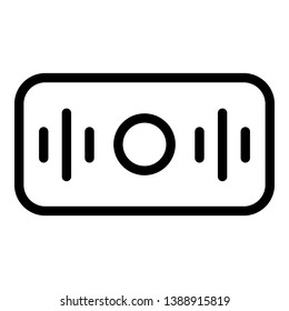 Rectangular smart speaker icon. Outline rectangular smart speaker vector icon for web design isolated on white background