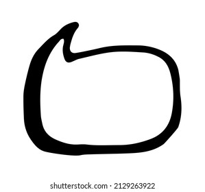 a rectangular speech bubble, hand-drawn in the style of a comic book with a black line on white with a thick rounded line, empty space for text. drawn rectangular Comic Book Template for dialogues 