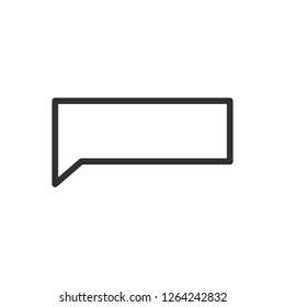 rectangular speech bubble. linear icon. Line with editable stroke