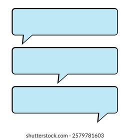 Rectangular speech bubble template. Rectangular text frame, chat message.