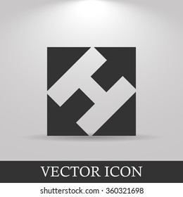 Rectangular, Square and arrows Abstract Icon. Flat