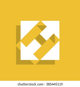 Rectangular, Square and arrows Abstract Icon. Flat