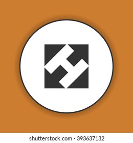 Rectangular, Square and arrows Abstract Icon. Flat