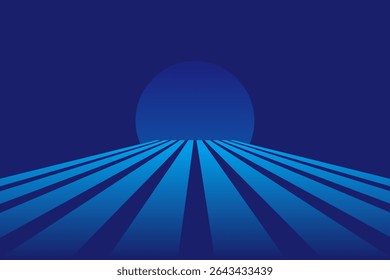 Vetor de plano de fundo quadrado retangular no estilo de perspectiva. padrão quadrado azul no plano de fundo azul escuro.