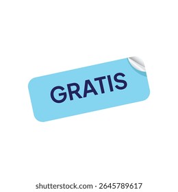 A rectangular sticker, light blue in color, is presented at a slight angle against a stark white background. The sticker has rounded corners, giving it a soft, approachable feel.