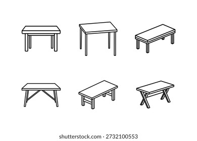 ícone de tabela retangular linha arte vetor ilustração isolado