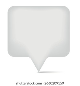 Rectangular and teardrop shaped map pointers white blank mock up. 3D realistic vector illustration isolated on white.