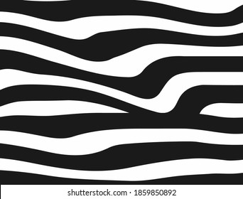 Rectangular template for design. Horizontal flat background with distorted stripes. Simple vector illustration.