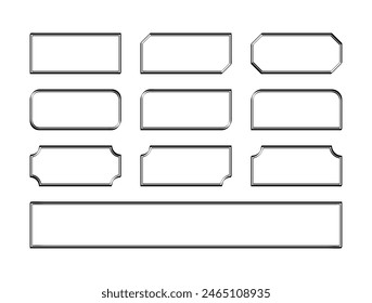 Rectangular text box frame set of calligraphy lines