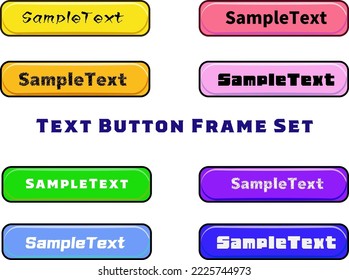 Rectangular Text Button Color Frame Set