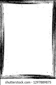 Rectangular textured border with copy space for social media story or post layout. Hand drawn grunge frame. Easy to edit vector template for your design. 