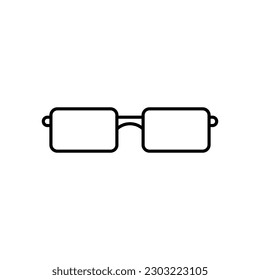 Rectangular thin eyeglasses icon. Vector illustration.