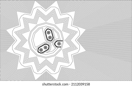 rectangular tile with a star and a linear volume inside