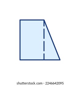 Rectangular Trapezoid vector geometric shape concept colored icon or logo element