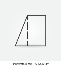 Rectangular Trapezoid vector geometric shape concept icon or symbol in thin line style