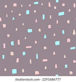 Rectangular and triangular shapes hand drawn seamless pattern.Abstract illustration for home decor. interior design, wallpaper, kids fashion, print for cover design, baby shower and decoration