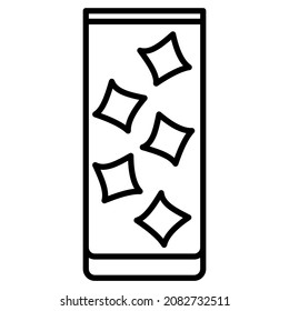 Rectangular vase with an abstract design of free-form squares. An amphora, an urn, a vase for flowers. An element for interior decoration. Vector icon, outline, isolated. Editable stroke.