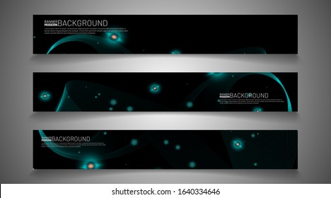 rectangular vector banner. future design technology against a black background.