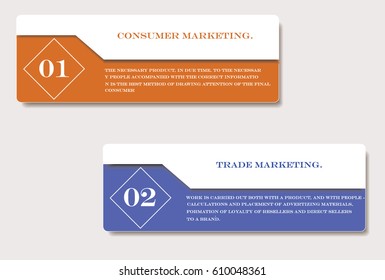 The rectangular vector banner used in any sphere. On the example of marketing.

