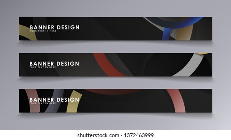 Rectangular vector banners against the background of stacked rings. composition of stone and brick colors
