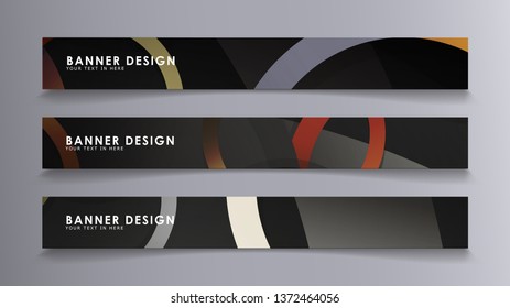 Rectangular vector banners against the background of stacked rings. composition of stone and brick colors