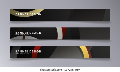 Rectangular vector banners against the background of stacked rings. composition of stone and brick colors