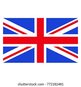 Rectangular vector flag of Great Britain. State symbol of United Kingdom. Objects isolated on white background.