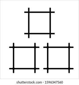 Rectangular vector frame. Illustration of Grunge ink. White background. eps 10