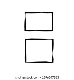 Rectangular vector frame. Illustration of Grunge ink. White background. eps 10