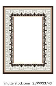 Rectangular Vertical Islamic Asian Kazakh national ornament ornament frames. Abstract Asian elements of the national pattern of the ancient nomads of the Kazakh, Kyrgyz, Mongol, Uzbek. A4 format